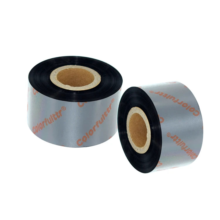 40mm*300m Premium Wash Care Ribbon on Satin Printed Label Thermal Transfer Resin Black Printer Ribbon Compatible Customized 300m