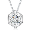 RINNTIN ON49 Hot Sale Women Accessories Brass Copper Cubic Zircon Cube Pendant Necklace Jewelry