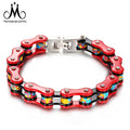 Fashion Man Bike Bracelet Jewelry Stainless Steel Man Bracelet Enamel Bike Chain Bracelet for Man