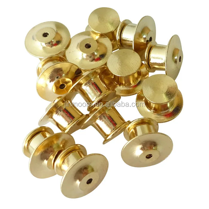 Wholesale Gold Deluxe Clutch Pin Back Metal Copper Locking Pin Back MegaBDM