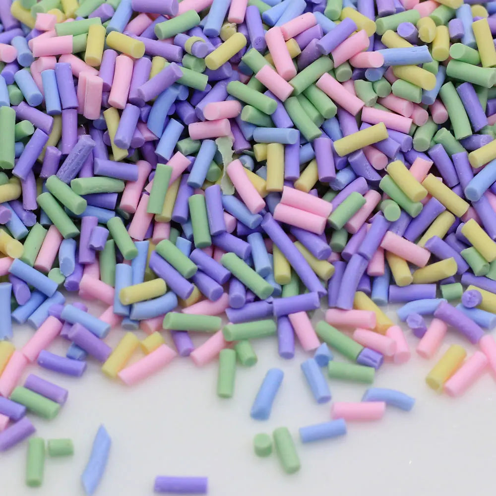 Long Cut Clay Slices Sprinkles Cake Decoration for Slime DIY Candy Dessert Toys Fluffy Slimes Supplies Mud Clay Charms 5mm