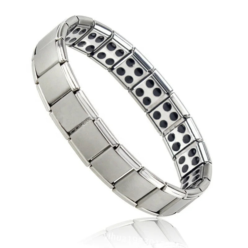2015 Quantum Energy Charm Bracelet Germanium Stones Positive/Negative Energy Stainless Steel High Polished Finish Fashionable