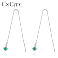 CZCITY S925 Sterling Silver Gemstone Chandelier Earrings