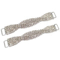 12.5cm Sparkly Crossed Rhinestone Swimwear Bikini Connector Rhinestone Buckles for Jewelry