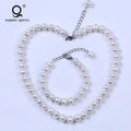 Simple Sterling Sliver Plated Real Freshwater Potato Pearl Necklace Jewelry Set
