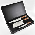 Professional 3pcs Damascus Pattern Kitchen Set Stainless Steel Blades Wood Stainless Steel Hot Chef Includes Gift Box Packaging