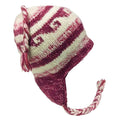 Handmade Knit Hat With Ear Flaps PigtailsTrapper Ski Fleeced Lined Cap