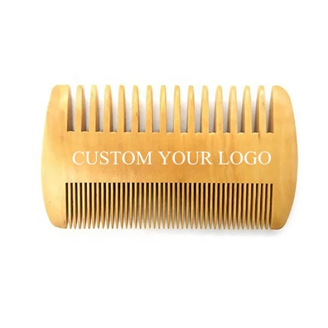 Custom logo Label Wooden Hair Lice Beard Comb with Eco Friendly