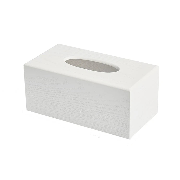 Hot Sell Creative Handmade Eco-friendly Waterproof White Ashtree Wood Japandi Style Tissue Box