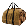 Waxed Canvas Firewood Log Carrier Durable Fireproof Wood Bag with Reinforce Duty Straps