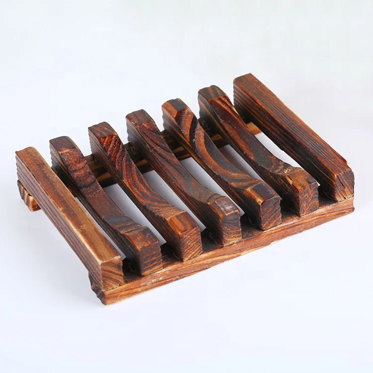 Classical  Retro Handmade Eco-Friendly  Carbonized Bamboo Soap Tray Dish