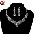Vintage Style Sparkly Rhinestone Necklace and Earring Jewelry Set for Wedding Party or Engagement