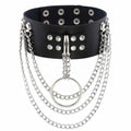 Sexy Vegan Choker Punk Harajuku Goth Chain Belt Necklace Pu Leather Bondage Cosplay Club Spiked Collar Fashion Pendant Necklace