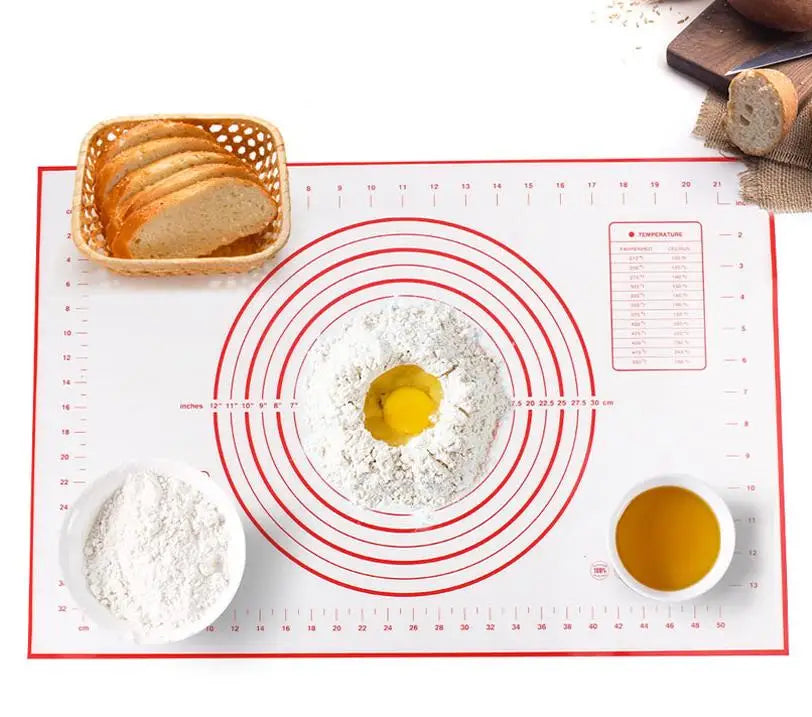 Large 60*40CM Silicone Fiberglass Kneading Dough Mat Home Kitchen Pastry Mat for Baking & Pastry Tools