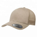 Custom 6-Panel Trucker Mesh Cap Hand Embroidered with Leopard Dot Argyle Fruit Patterns in Oxford Poplin Fabric Blank Cap