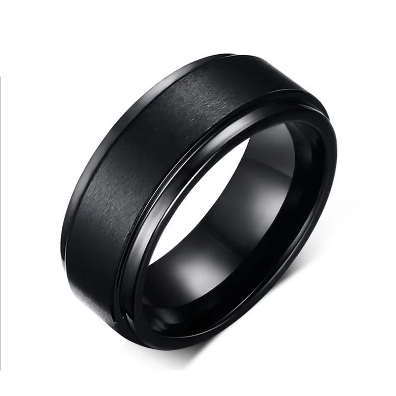 8mm Wide Tungsten Rings Fashion Black Men Tungsten Wedding Rings Wholesale Jewelry Decent Tungsten Carbide Rings