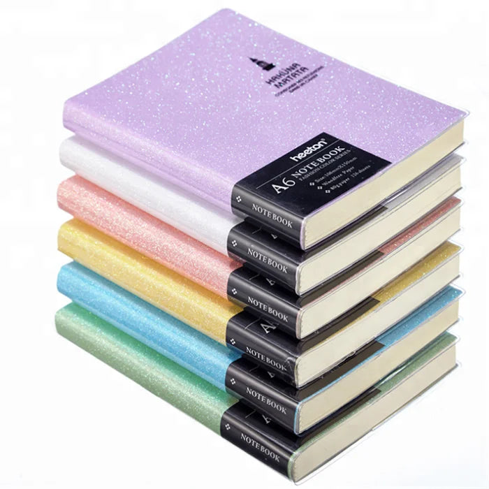 New Glitter Sequin Travelers Pvc Hard Cover Notebook