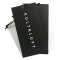 Meijei Garment Accessories Custom Eco-Friendly Black Matte Recycled Paper Hang Tags Swing Tags Hanging Labels for Bags Shoes