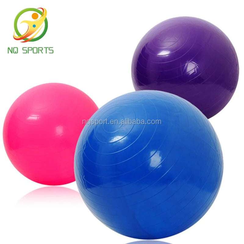 NQ SPORTS Yoga Fitness Ball with Customized Logo 65 cm Promotional Anti Burst Yoga Ball with Eco-friendly PVC