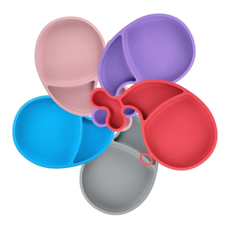For Hot Sell Food Grade BPA Free Leak Proof Eco-Friendly Whale Shape Reusable Baby Silicone Suction Plate