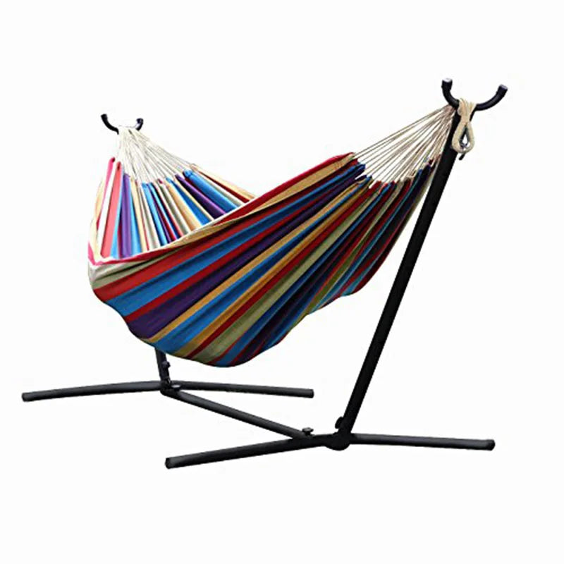 Woqi Outdoor Garden Courtyard  Easy Set up Single  Double  Hanging Swing Hammock With  Metal Steel Stand