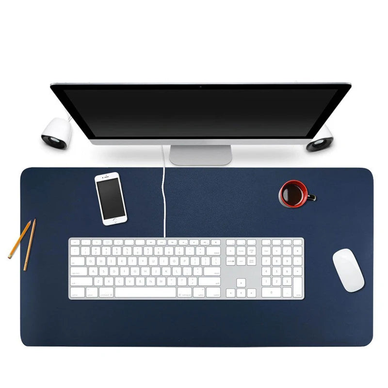 Custom Classic Large Full Wide Leather Eco-Friendly Waterproof Office Extended Mouse Laptop Computer Gaming Desk Pad Coffee
