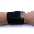 Sports Waterproof Cotton Wristband with Zipper Pocket Dry Grip Thin Thickness Adjustable Size-Cheap Charity Sweatband
