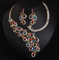 Vintage Peacock Bridal Jewelry Set for Wedding Party Engagement Anniversary-Alloy Main Material