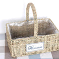 Living Room Decoration Rectangle Custom Size Wicker Basket Handle for Flowers