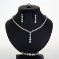 Echsio 2020 Milan Fashion Show Designer Jewelry Set High Quality Cubic Zirconia Wedding 4 Pcs Necklace Earrings Women CN023