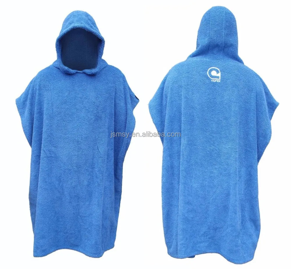 Adult Hooded Surf Poncho Microfiber Beach Towel Changing Robe