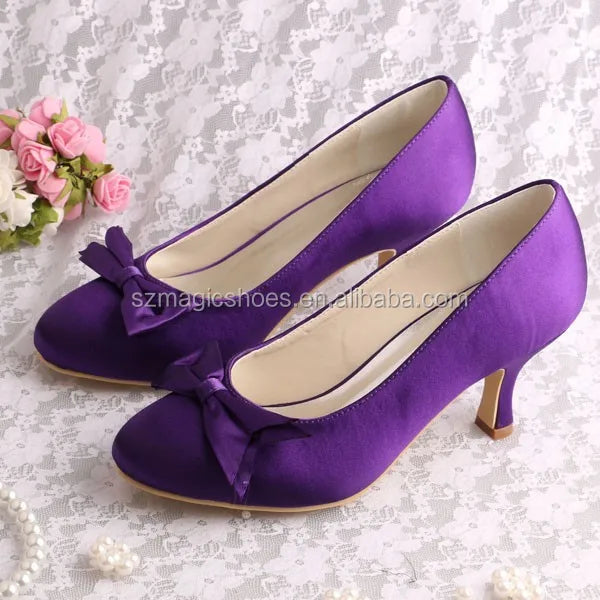 (23 Colors)Customized Elegant Purple Dress Shoes for Women Party