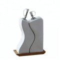 Restaurant Empty White Galzed Cruet Pourer Fine Ceramic Olive Oil Bottles  and Vinegar Bottle Olive Oil Dispenser