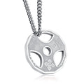 Fitness Jewelry Titanium Steel Dumbbell Barbell Pendant Necklace