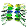 YOUME 5 Color 5.5cm/8g Frog Soft Fishing Bait PVC & Rubber Minnow Lure Crank Lures for Marlin for River Lake Stream Fishing