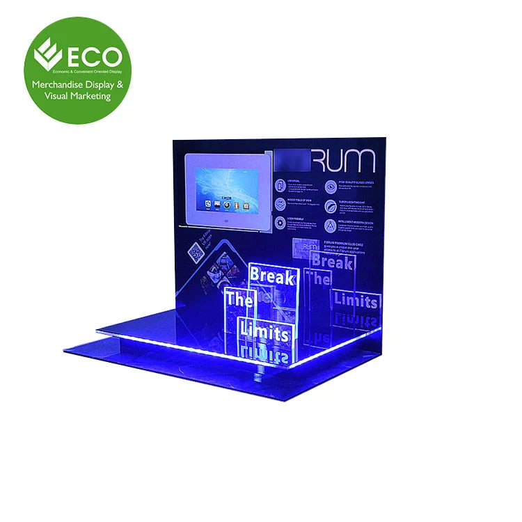 Hot Selling Foldable Modern Acrylic Counter Top Mobile Phone Display Stand with LCD and Customizable Design