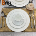 Brett Fine Bone China Wedding Dinnerware With Silver Gold Rim