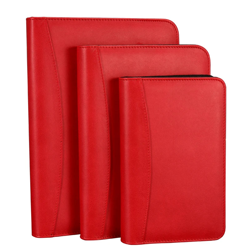 B5 Business Office Ring Binder Zipper PU Leather Composition Organizer Planner Notebook with Calculator FSC Certified School Use