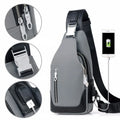Custom Men's Messenger Bag Shoulder Oxford Cloth Chest Bags Crossbody Fashion Man USB Charging Multifunction Handbag Geometric