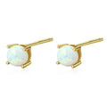 CZCITY Cute Fashion Jewelry for Women Christmas Gift Blue/White Opal Earrings 925 Sterling Silver Earrings