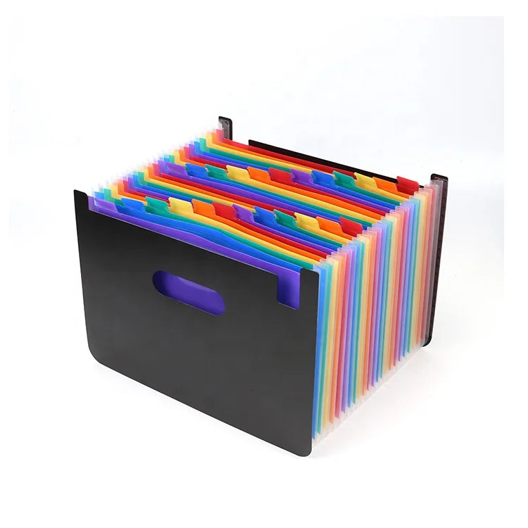 PP Plastic Large Custom Printed A4 24 Pocket Accordion Expanding File Folder Organizer for Office Supplies