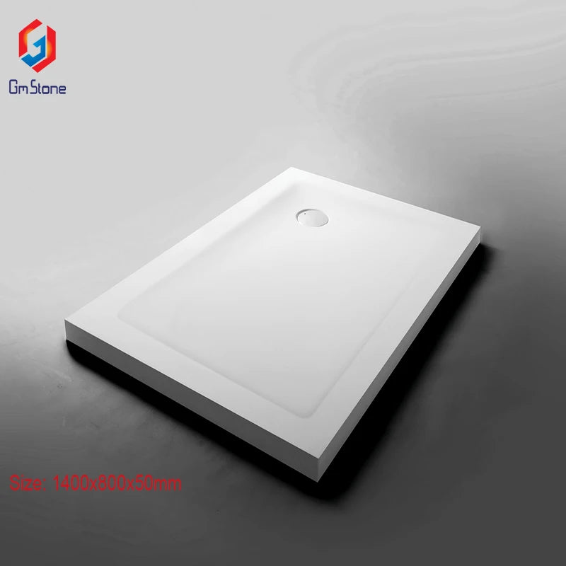 Modern OEM&ODM GM Solid Resin Shower Trays Portable Stone Surface Durable Marble Shower Pan for Bathrooms Certified with Cupc