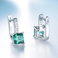 Fashion New Design Green Nano Zambian Emerald 925 Plated Custom Logo Earrings for Women Silver Jewelry Trending Earrings