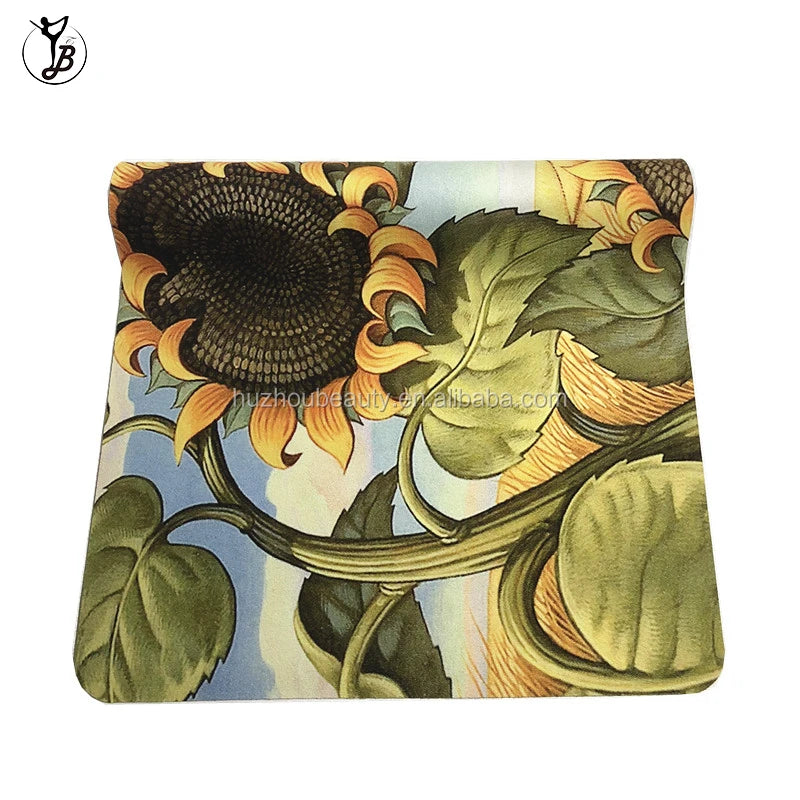 Sweat absorbent custom printed eco rubber waterproof yoga mats