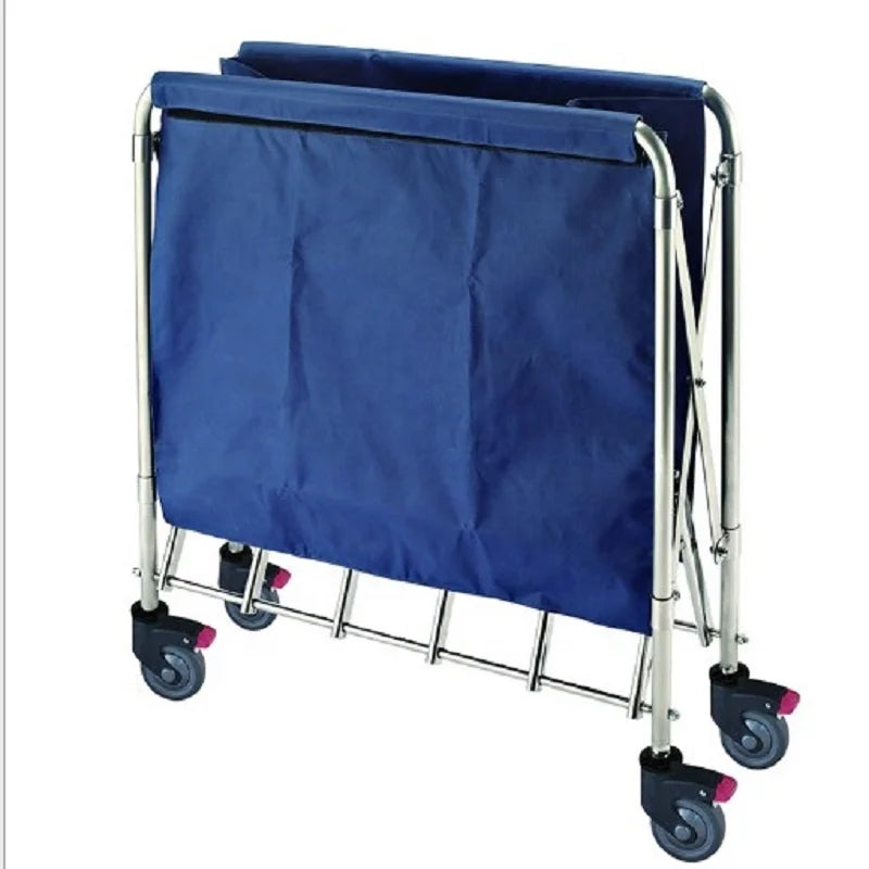 High-quality Durable Elerein AF08156A Commercial Housekeeping Metal Linen Cloth Folding Cart 4 Rubber Wheels for Hotel Hospital