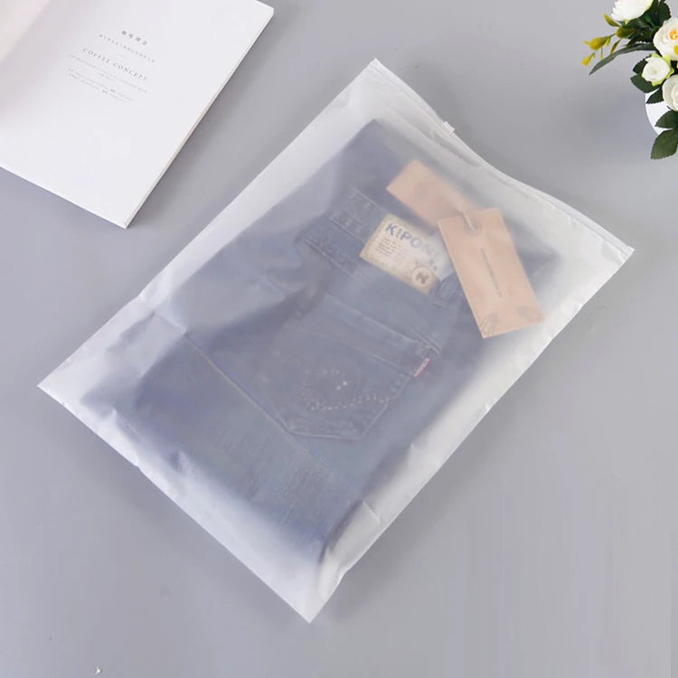 Customized Matte Frosted Zipper Slider Plastic Bags Waterproof With Your Logo for Clothing Hoodies Packaging for T Shirt