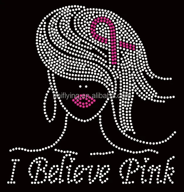 Afro Girl Crystal Motif Rhinestone Transfer Design Heat Press Iron-On T-Shirt
