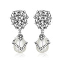 LUOTEEMI Wholesale South Korea Artificial Latest Design Luxury White Gold White Watedrop Pearl Wedding Bridal Earrings