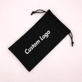90X180mm Personalized Sunglasses Pouch Custom Logo Black Soft Microfiber Glasses Bag