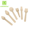 Wholesale Eco-Friendly Disposable Modern Restaurant Wooden Cereal Ice Cream Cups Yogurt Spoon with Lids Biodegradable Party Use